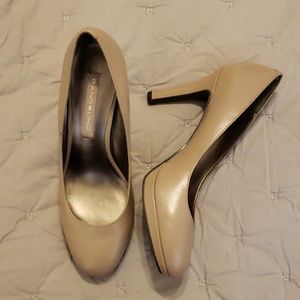 Bandolino Leather Nude Platform Heels